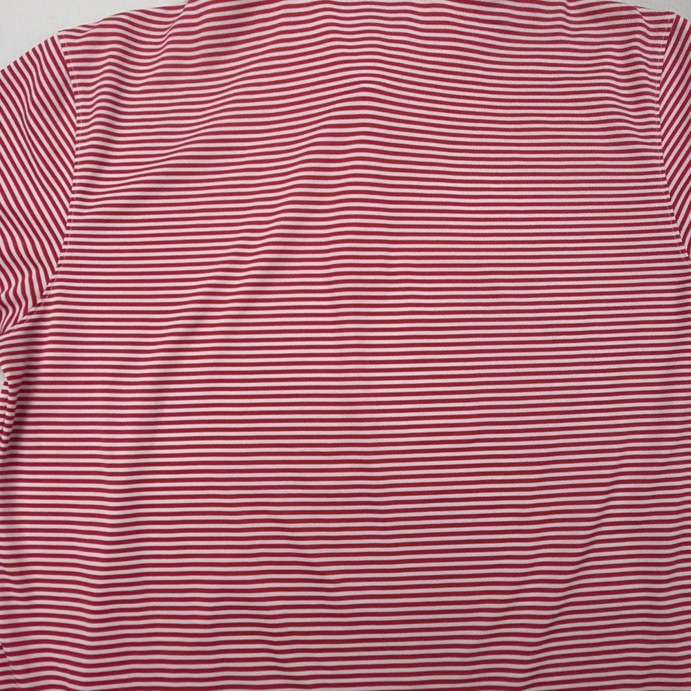 Holderness & Bourne Polo Shirt Mens Size L Red White Striped Golf Short Sleeve - Picture 9 of 9